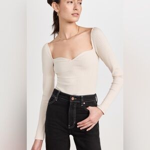 Reformation October Ribbed Knit Top Size Small